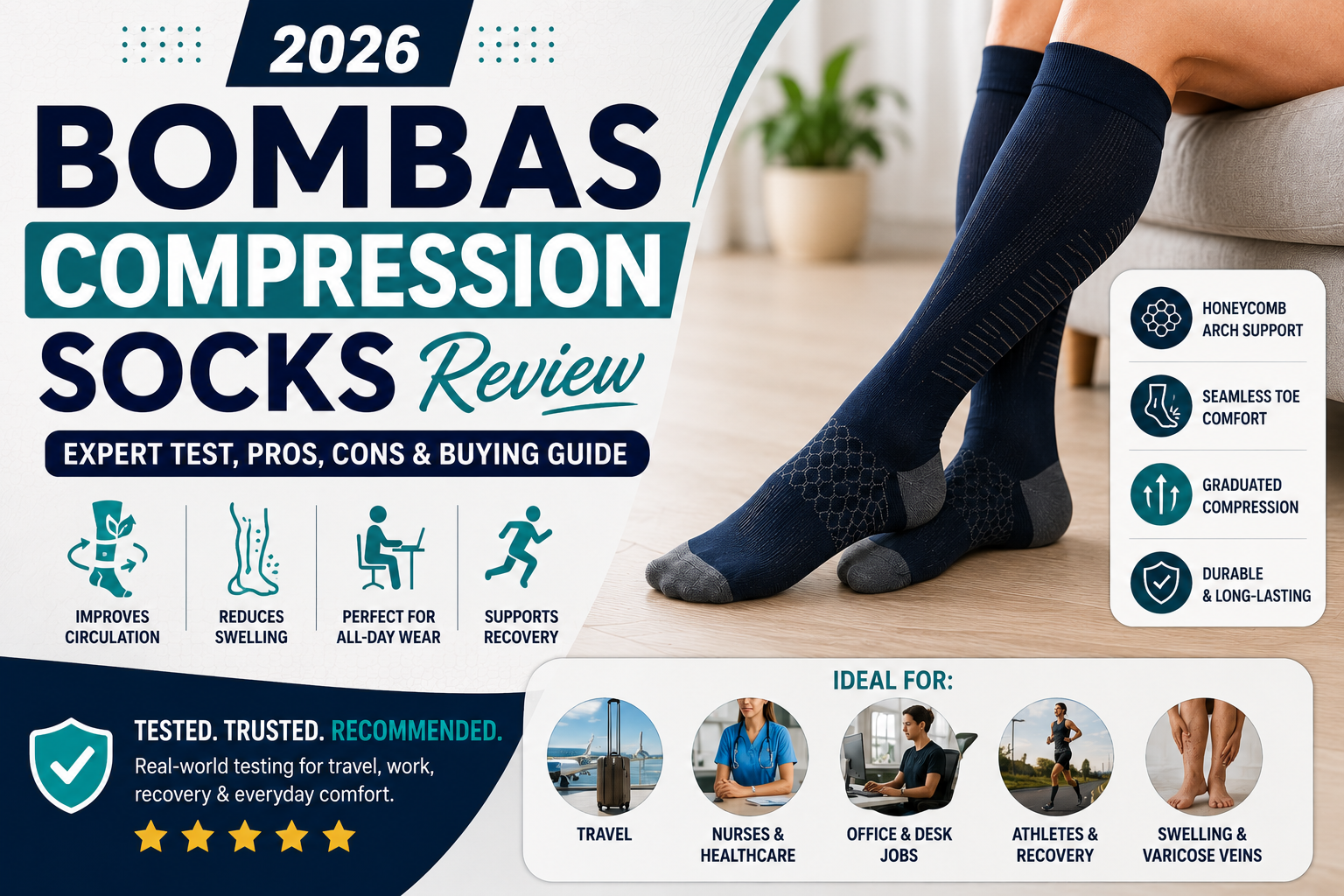 Bombas Compression Socks Review (2026) Expert Test, Pros, Cons & Buying Guide