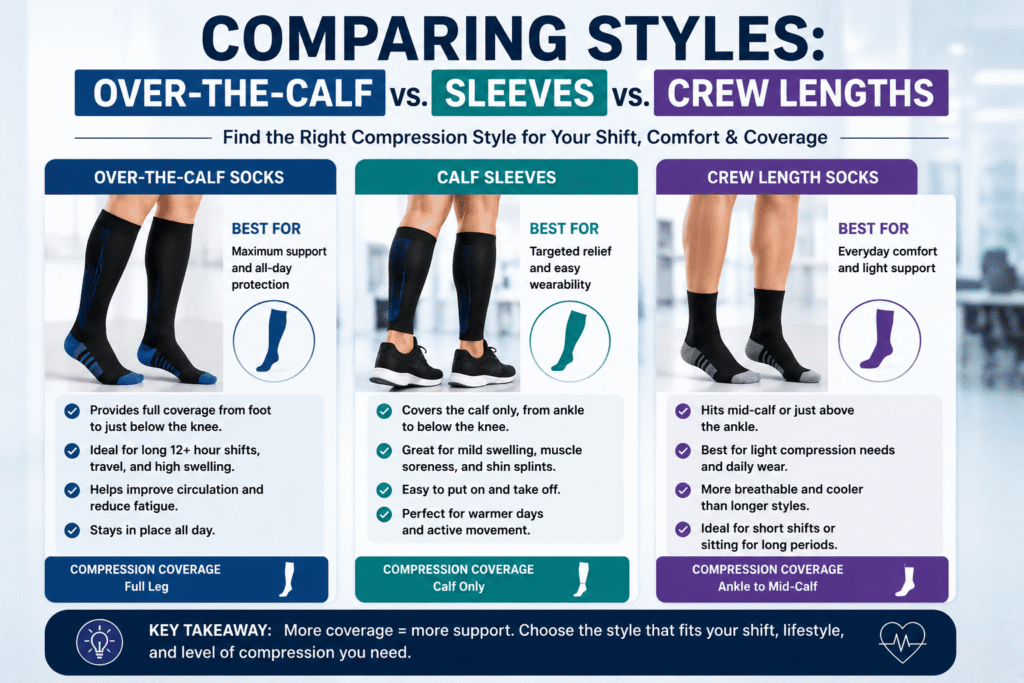Comparing Styles Over-the-Calf vs. Sleeves vs. Crew Lengths