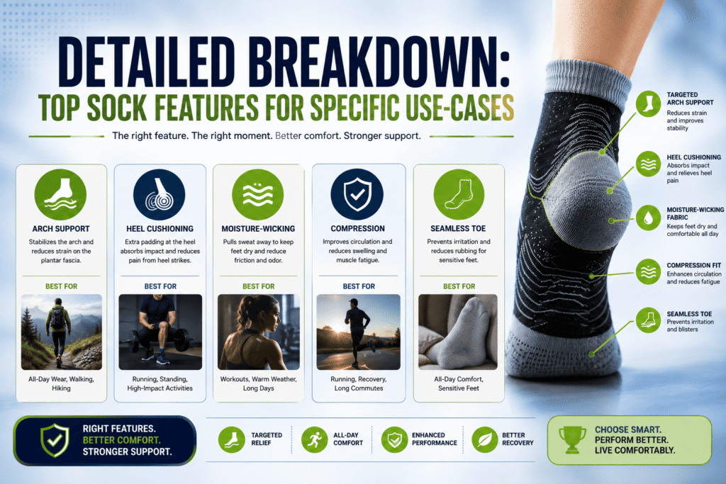 Detailed Breakdown Top Sock Features for Specific Use-Cases