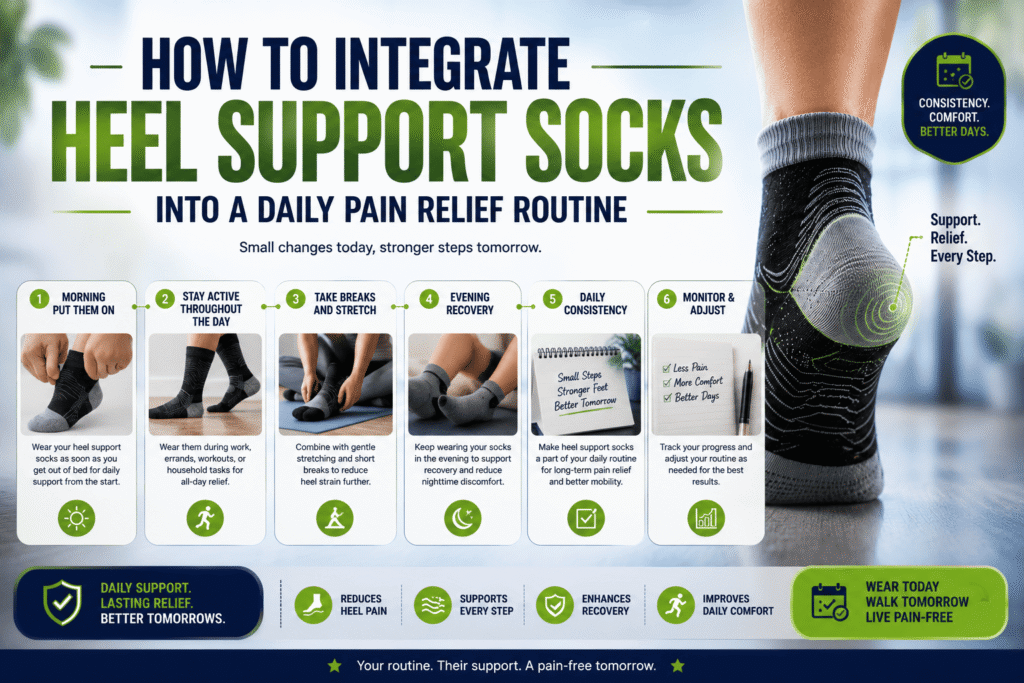 How to Integrate Heel Support Socks into a Daily Pain Relief Routine