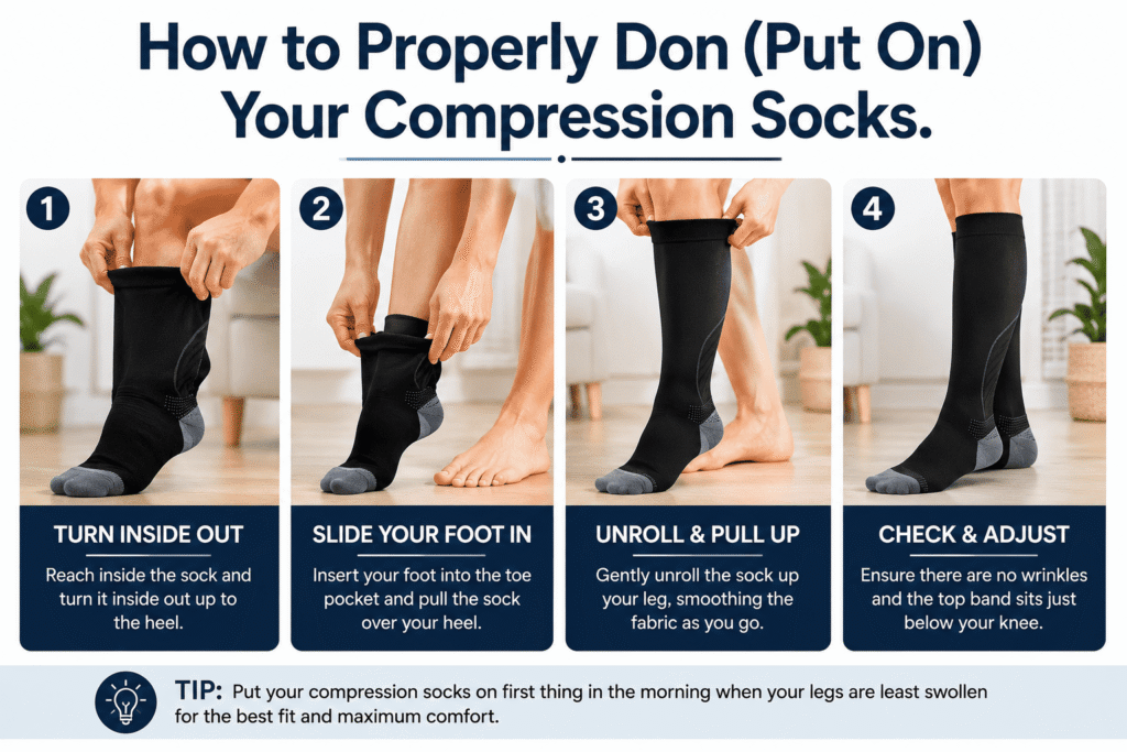 How to Properly Don (Put On) Your Compression Socks
