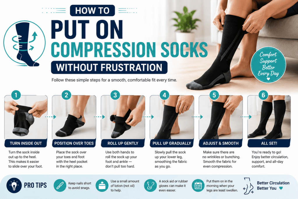 How to Put On Compression Socks Without Frustration