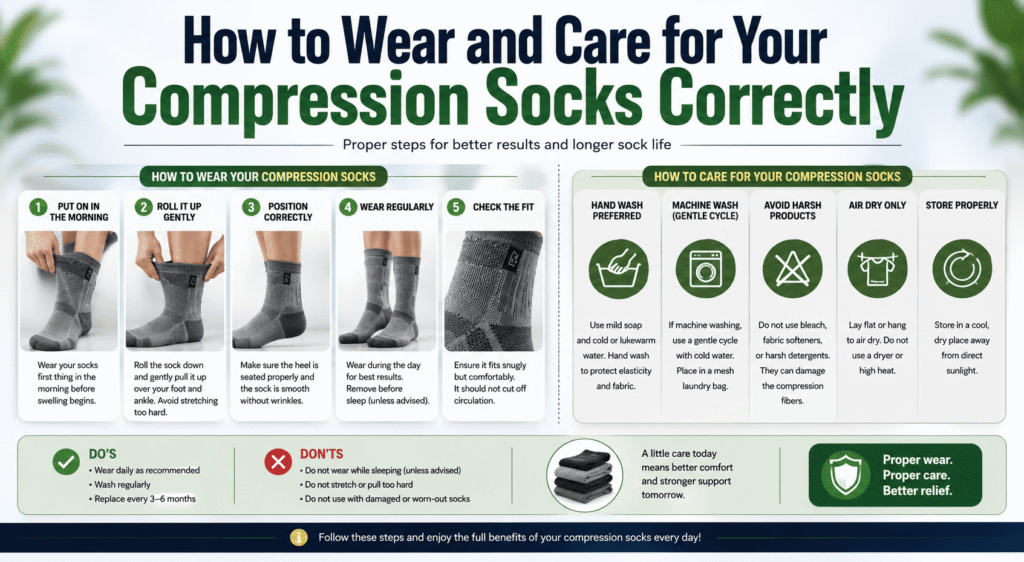 How to Wear and Care for Your Compression Socks Correctly