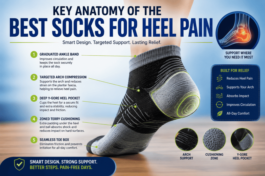Key Anatomy of the Best Socks for Heel Pain