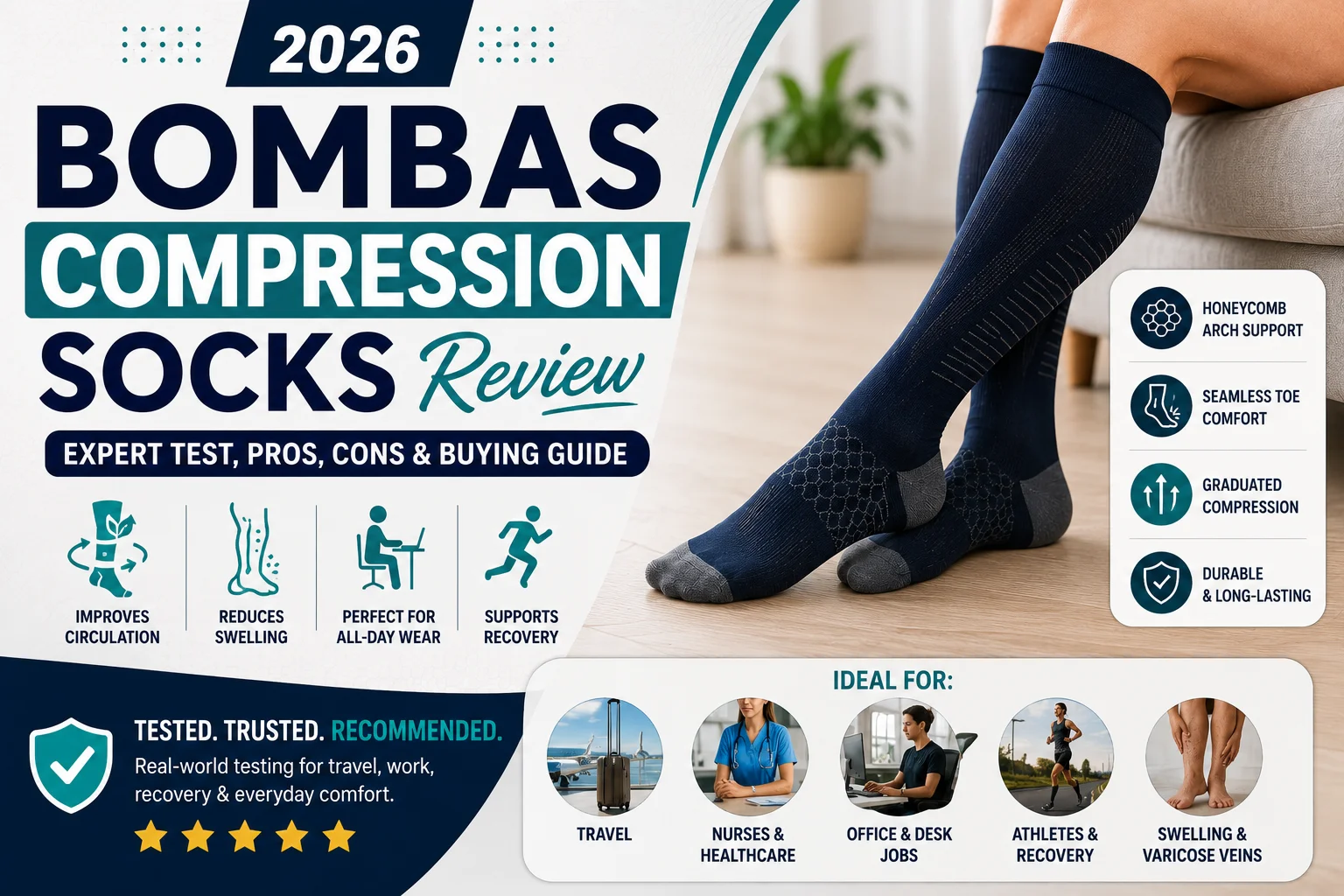 Bombas Compression Socks Review (2026) Expert Test, Pros, Cons & Buying Guide