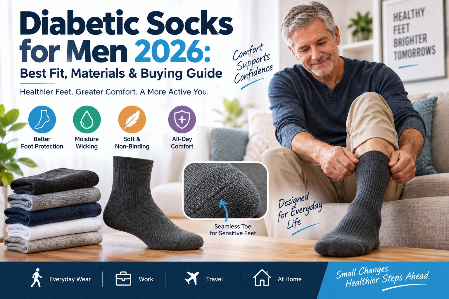 Diabetic Socks for Men 2026: Best Fit, Materials & Buying Guide